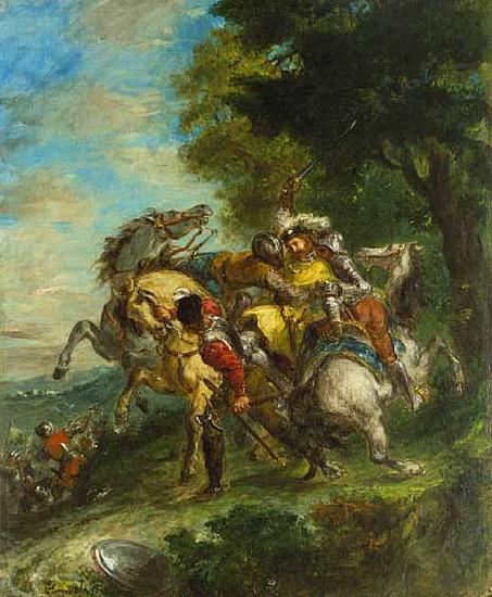 Eugene Delacroix Weislingen Captured by Goetz's Men oil painting picture